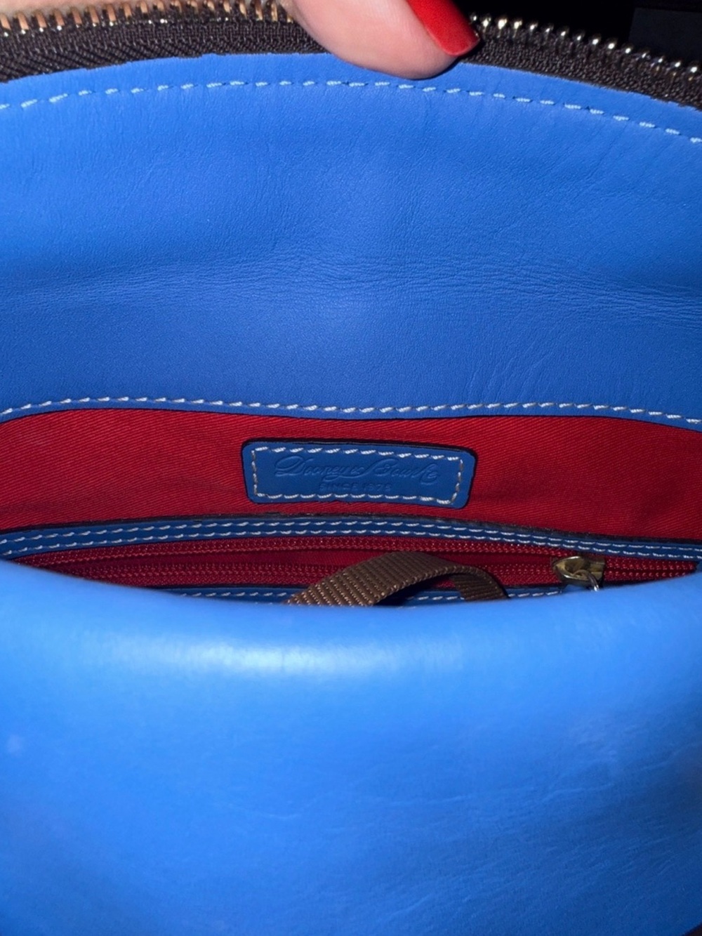 Dooney & Bourke Smooth Leather Sorrento Satchel - Marine Blue - Picture 11 of 15
